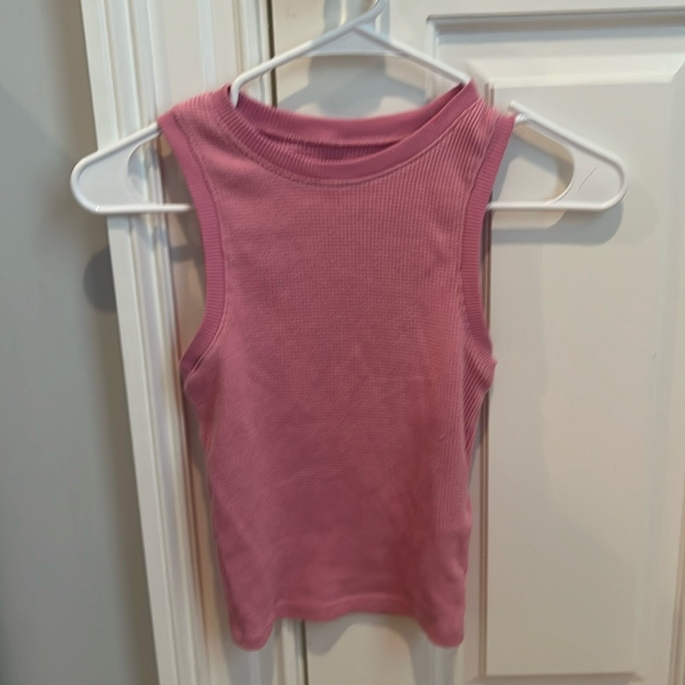 ribbed high neck tank